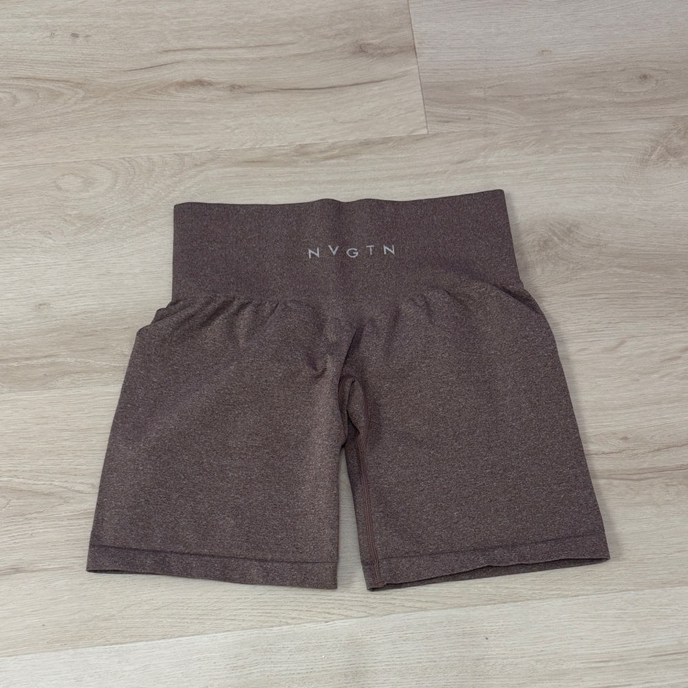NVGTN Chocolate High-Rise Shorts
